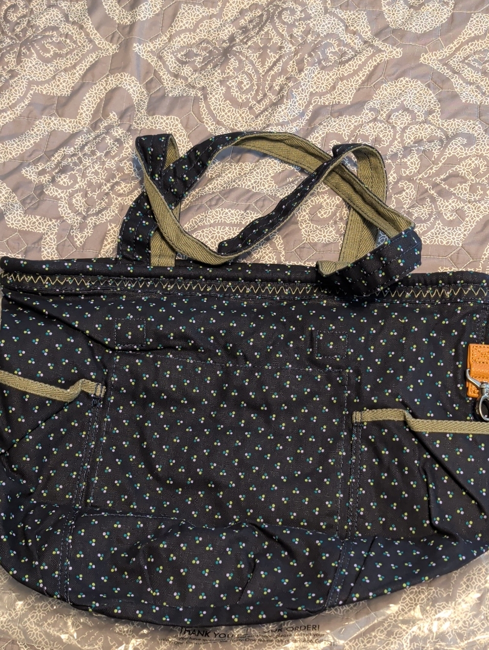 Women's Floral Black Tote